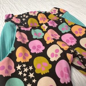 Handmade Jogger Pants Colorful Skulls Stars Print Pockets Black‎ Kids 18 Months